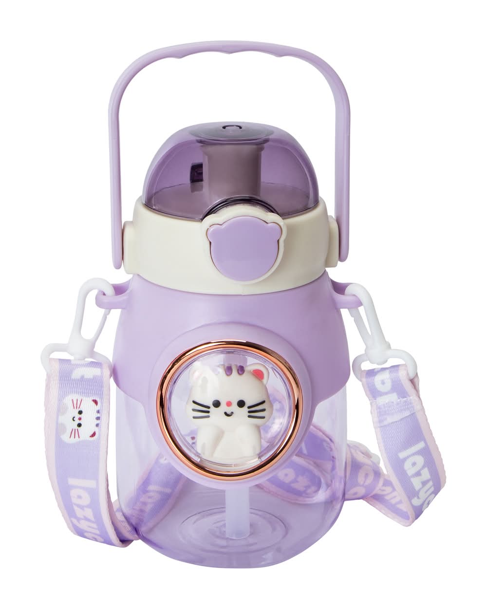 Cat Water Bottle 27oz Purple