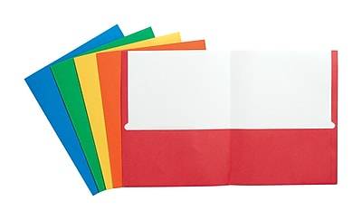Staples Paper 2-Pocket Portfolio Folder, Assorted Colors (13017)
