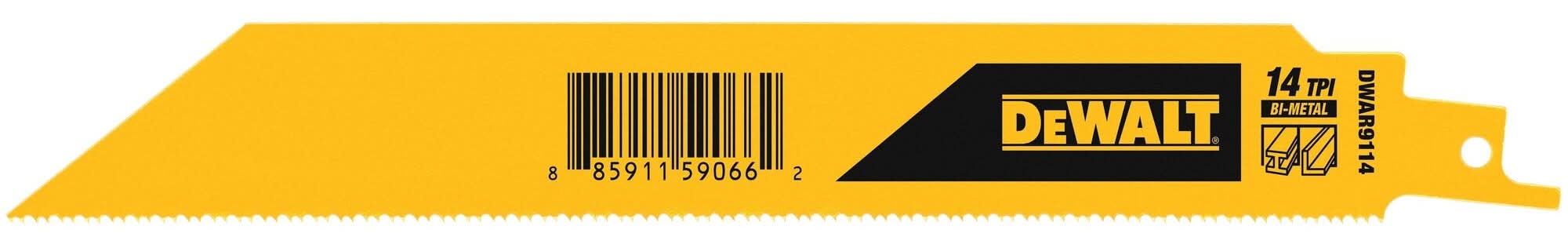 DeWalt Bi-metal 9-in 14 TPI Metal cutting Reciprocating Saw Blade