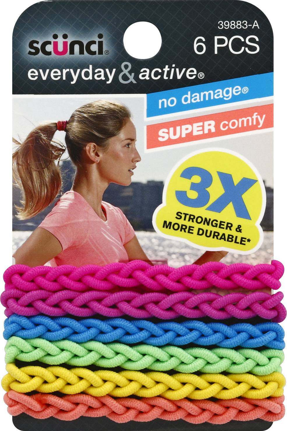 Scunci Everyday & Active No Damage Hair Tie (6 ct)