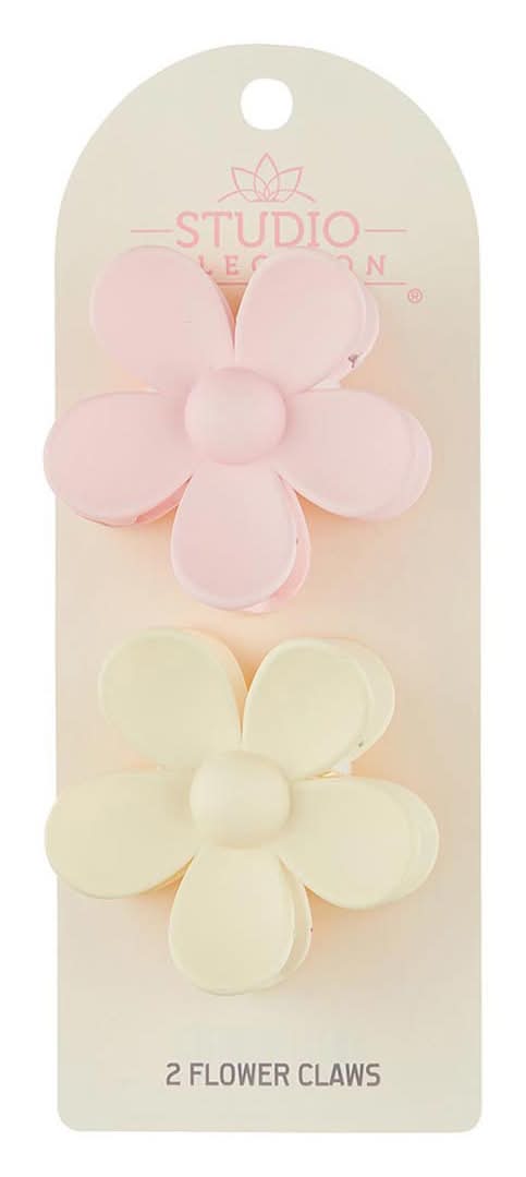 Studio Selection Flower Hair Claw Clips, Pink (2 ct)