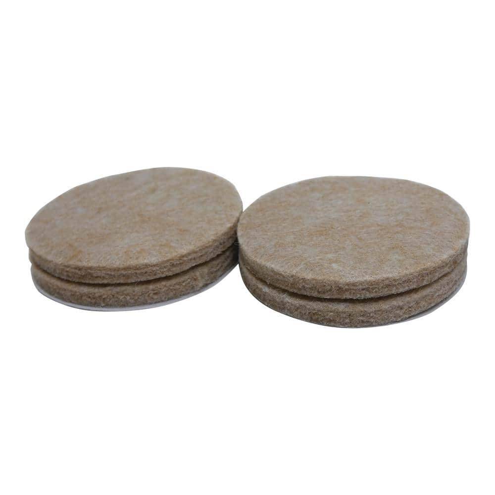 Everbilt 2 In. Beige Round Felt Heavy Duty Self-Adhesive Furniture Pads (4-Pack)