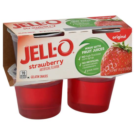 Jell-O Original Strawberry Gelatin Snacks (4 ct)