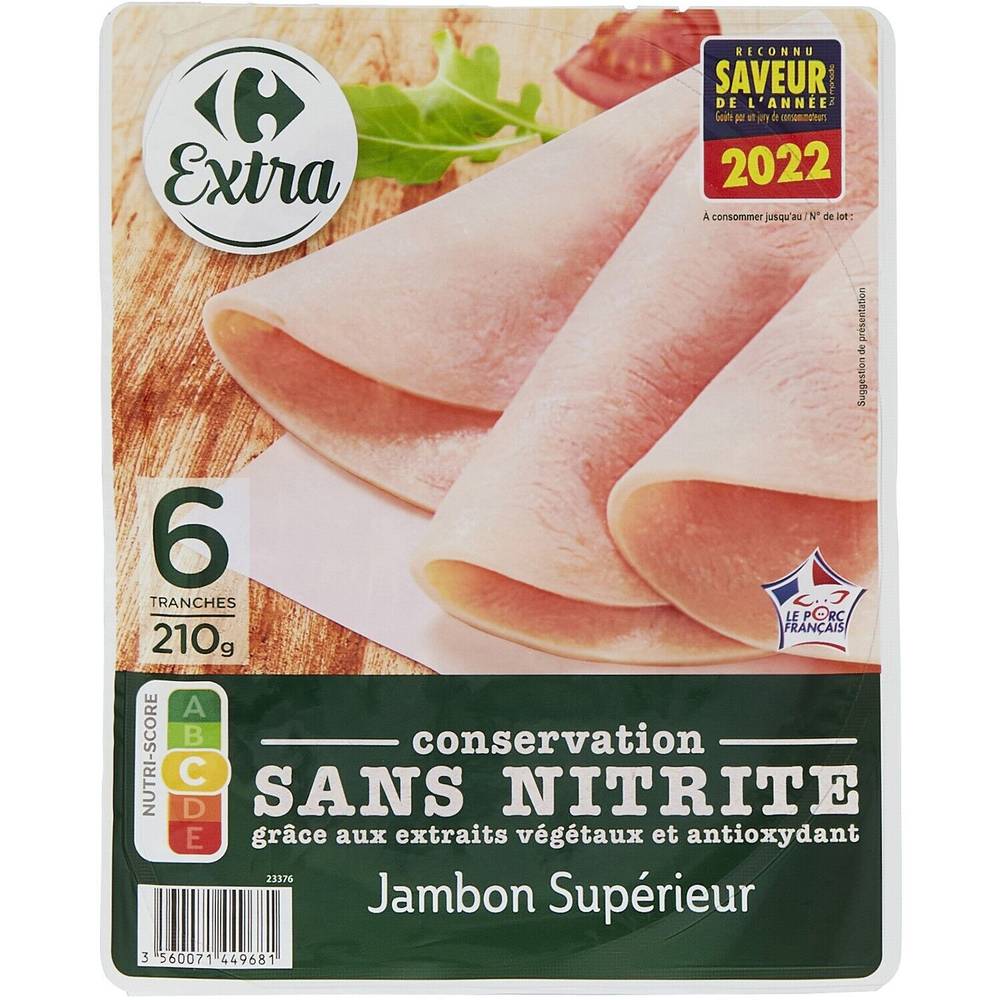 Carrefour Extra - Jambon supérieur en tranches