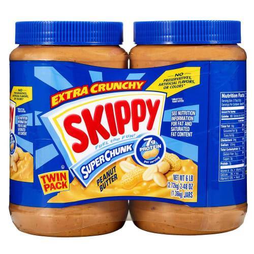 Skippy Twin pack Extra Crunchy Peanut Butter (48 oz)