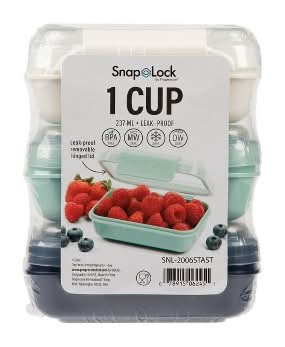 SnapLock 1 Cup Internat Rectangular Food Storage Container (3 ct)