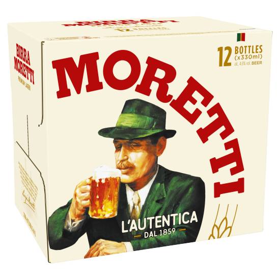 Birra Moretti Premium Lager Beer (12 x 330ml)