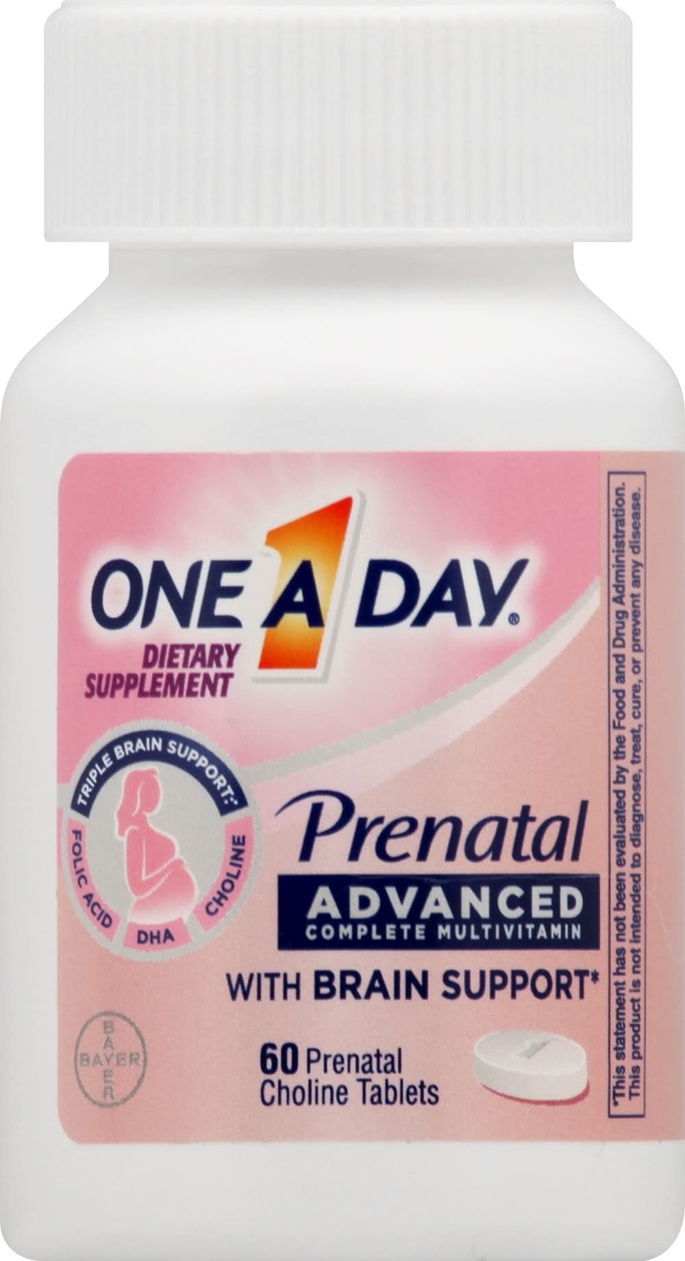 One A Day Prenatal Advanced Complete Multivitamin Softgel & Choline Tablets (120 ct)