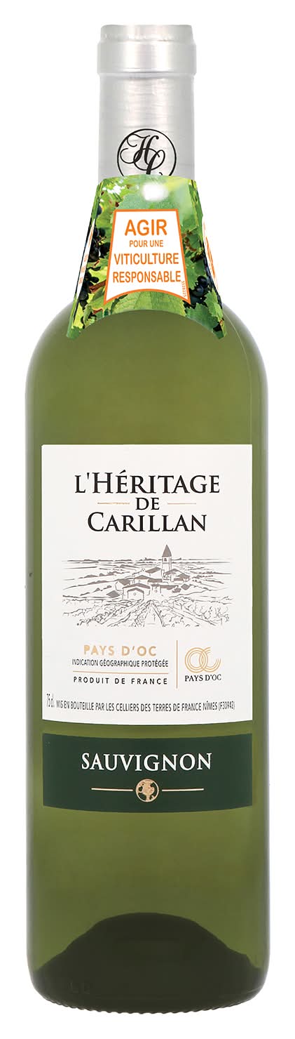 L'Héritage de Carillan - Vin blanc i.g.p. pays d'oc sauvignon (750ml)
