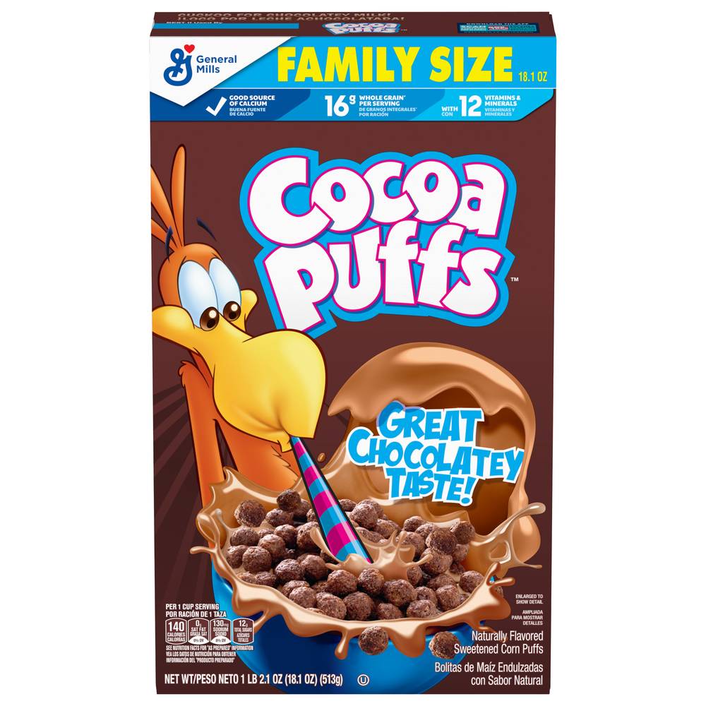 Cocoa Puffs Great Chocolatey Taste! Family Size Frosted Corn Puffs (18.1 oz)