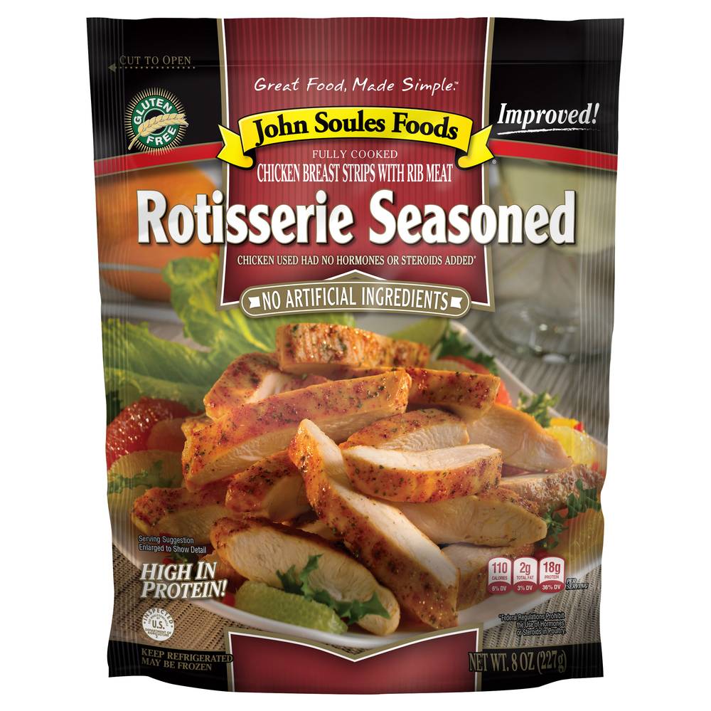 John Soules Foods Rotisserie Seasoned Chicken Breast Strips (8 oz)