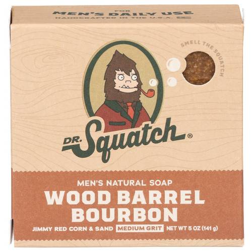 Dr. Squatch Wood Barrel Bourbon Men's Natural Bar Soap