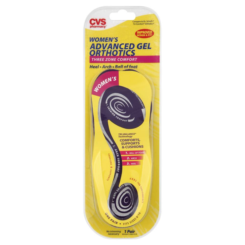 Cvs Pharmacy Women's Advanced Gel Orthotics