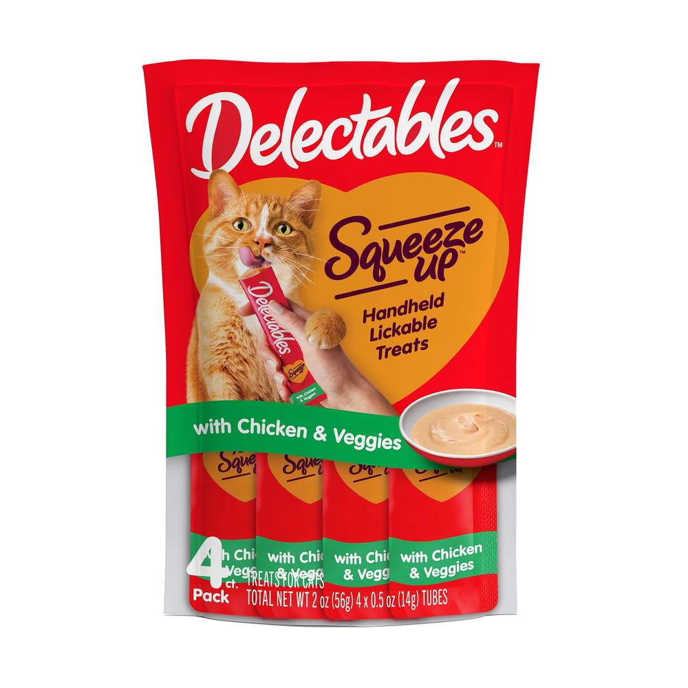 Hartz Delectables Lickable Treats™ Squeeze Up™ Cat Treat - Chicken & Veggies, 4ct (Flavor: Chicken & Vegetable, Size: 4 Count)