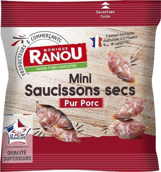 Mini saucissons secs pur porc - Monique Ranou