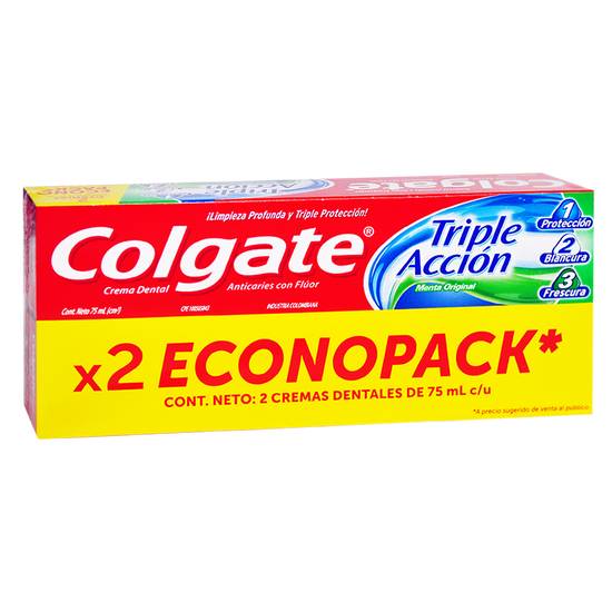 COLGATE PAST DENT TRIPLE ACC *75ML X2