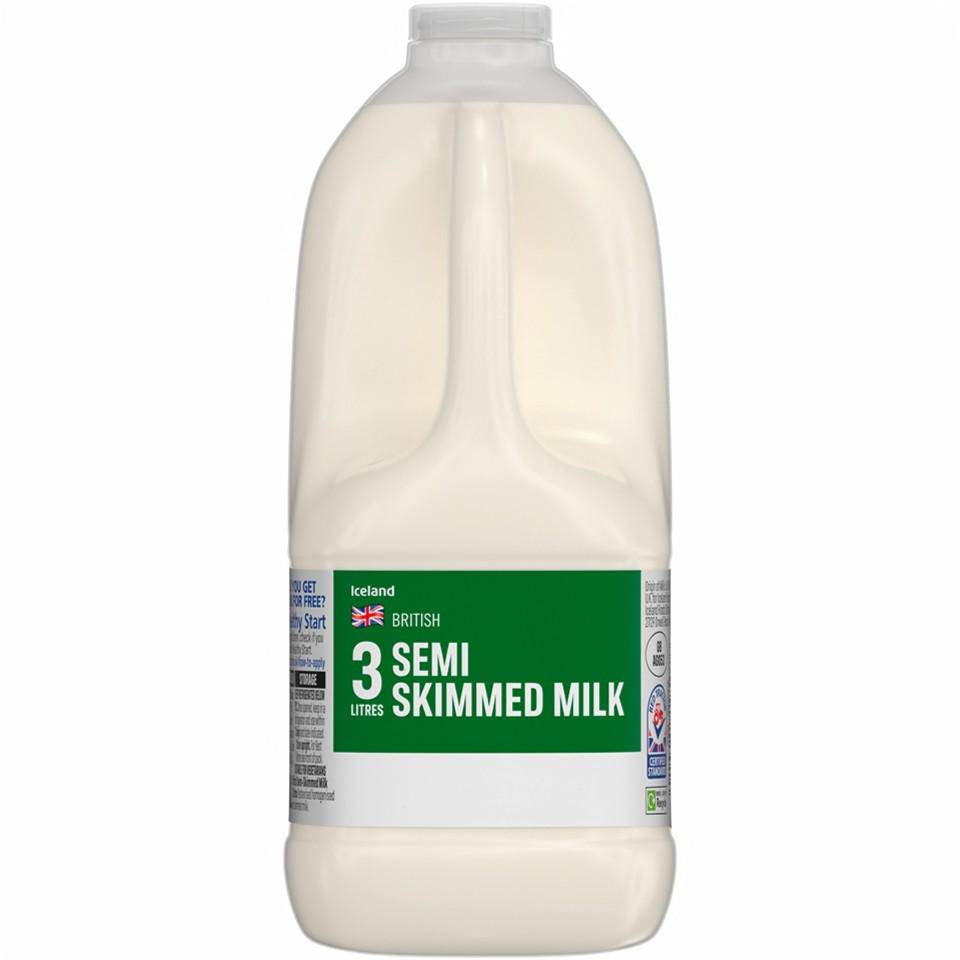 Iceland British Semi Skimmed Milk (3L)