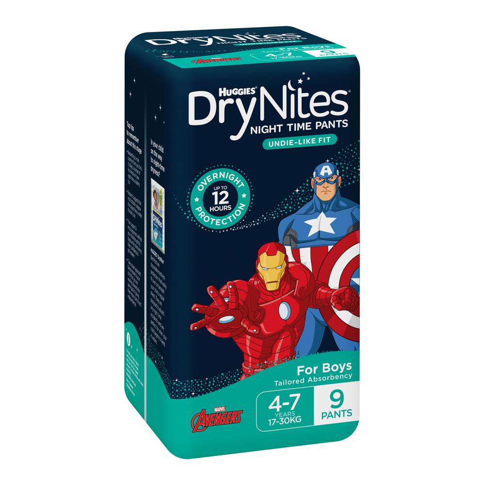 Drynites Night Time Pants For Boys 4-7 Years (17-30kg) 9 pack