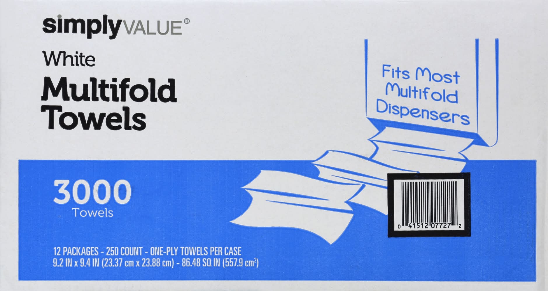 Simply Value White Multifold One Ply Towels (2.65 lbs)