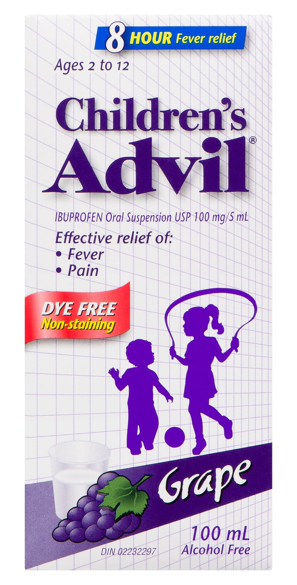 Advil Children's Ibuprofen Oral Suspension Liquid, Grape (100 ml)