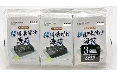 日新通商 韓国味付け海苔 - 8切 (3 入 x 3)