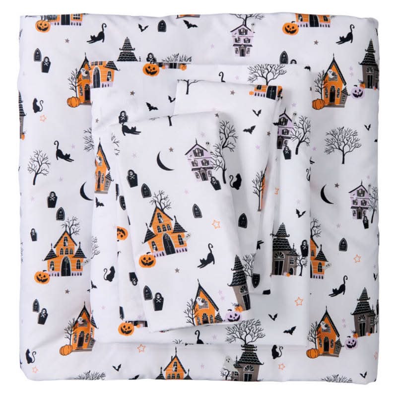 Kirkton House Haunted House Halloween Sheet Set - Full