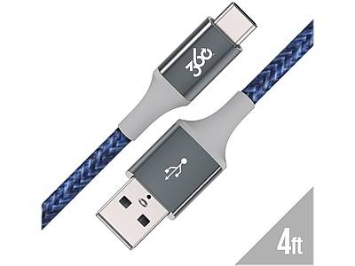 360 Electrical Braided Usb C Usb a Charging Cable (4ft/navy blue)
