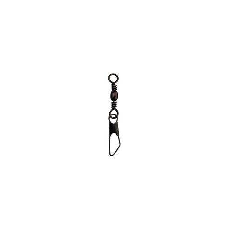 Eagle Claw Q01042-005 Barrel Swivel W/ Safety Snap, Black, Size 5, 25Lb Test, 5Pk