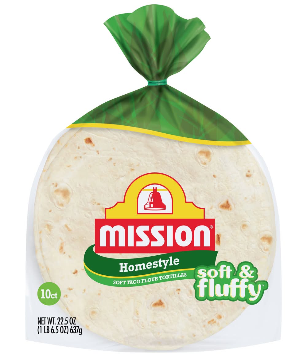 Mission Soft & Fluffy Homestyle Flour Tortillas (22.5 oz, 10 ct)