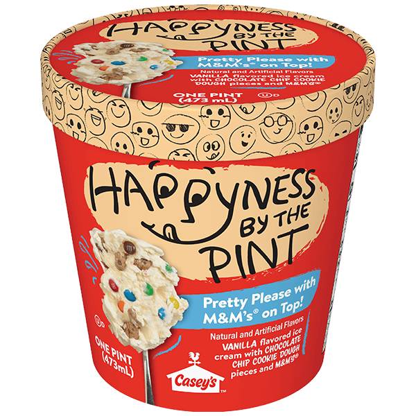 Happyness by the Pint® Pretty Please with M&Ms On Top Ice Cream 16oz