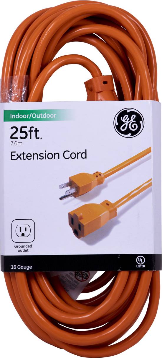 GE Grounded Cord, General Purpose, Indoor/Outdoor, 25-Feet - 1 ct
