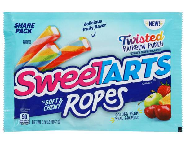 Sweetarts Twisted Rainbow Punch Ropes 3.5oz