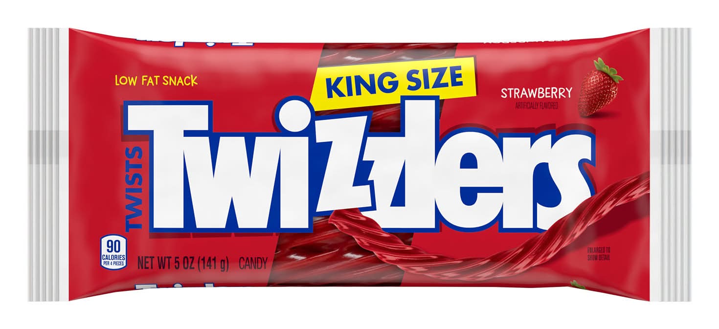 Twizzler's Twists King Size Chewy Candy, Strawberry (5 oz)
