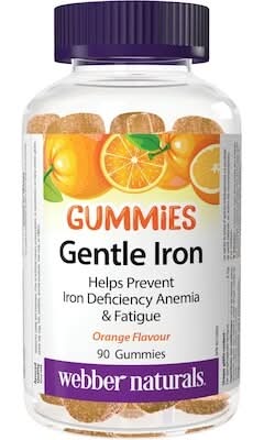 Webber Naturals Gentle Iron Gummies, Orange (90 ct)