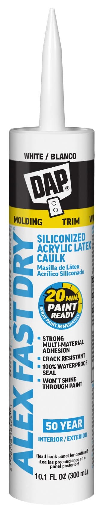DAP ALEX Fast Dry 10.1-oz Paint and Trim White Paintable Latex Caulk