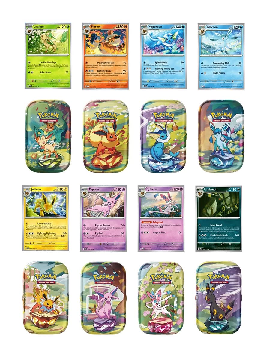 PokémonScarlet & Violet Prismatic Evolutions Mini Latas 8pk