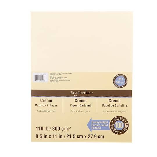 Heavyweight 8.5" X 11" Cardstock Paper By Recollections, 100 Sheets