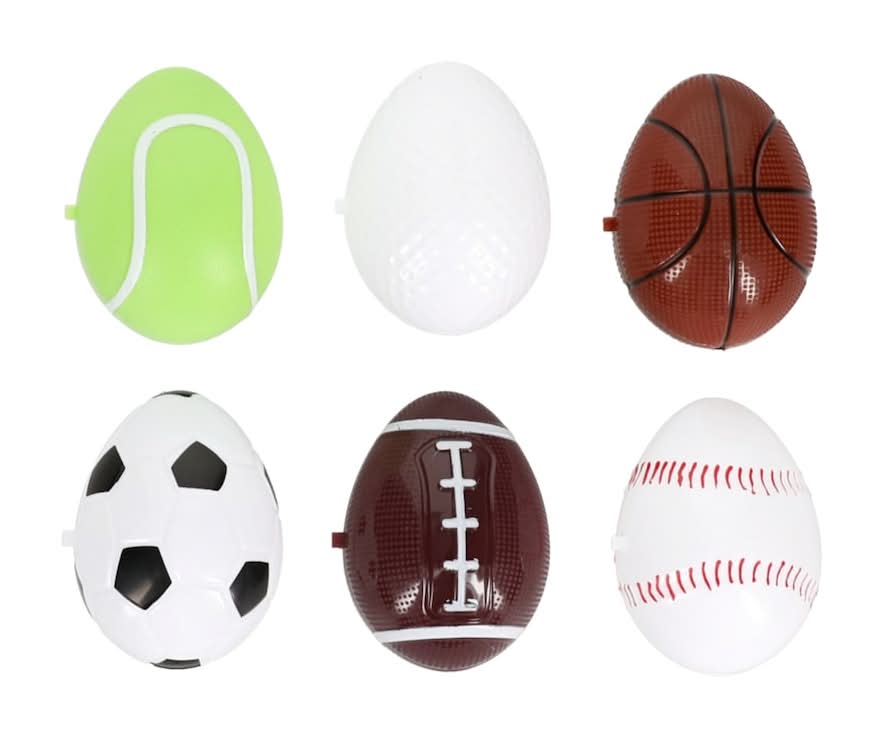 Easter Sport Eggs with Hinged Design, 6-ct. Pack