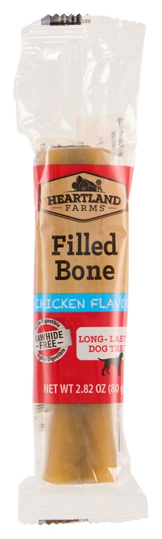 Heartland Farms Filled Bone Dog Treat, Chicken (2.82 oz)