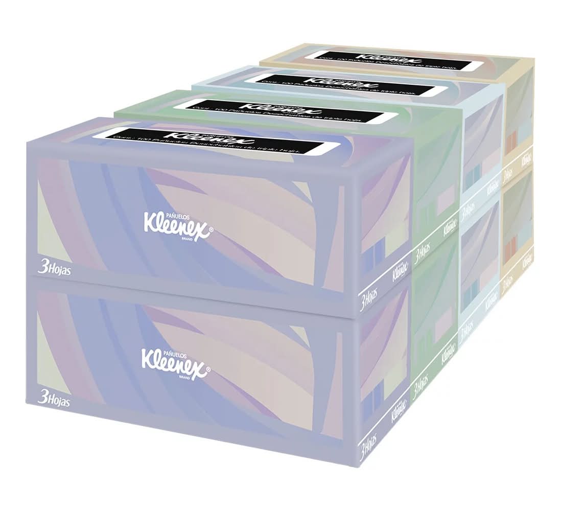 Kleenex · Pañuelos desechables de triple hoja (8 x 100 un)