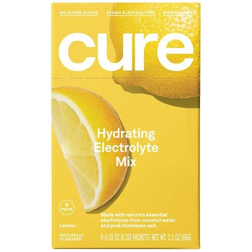 Cure Hydrating Electrolyte Mix Lemon - 0.29 OZ x 8 pack