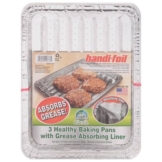 Handi-Foil Healthy Baking Pans With Grease Absorbing Liner (3 ct)