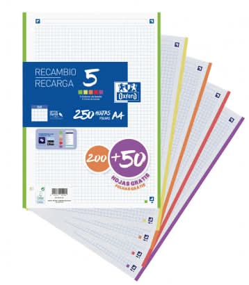 Recarga Papel A4 Quadriculado com Cor nas Margens