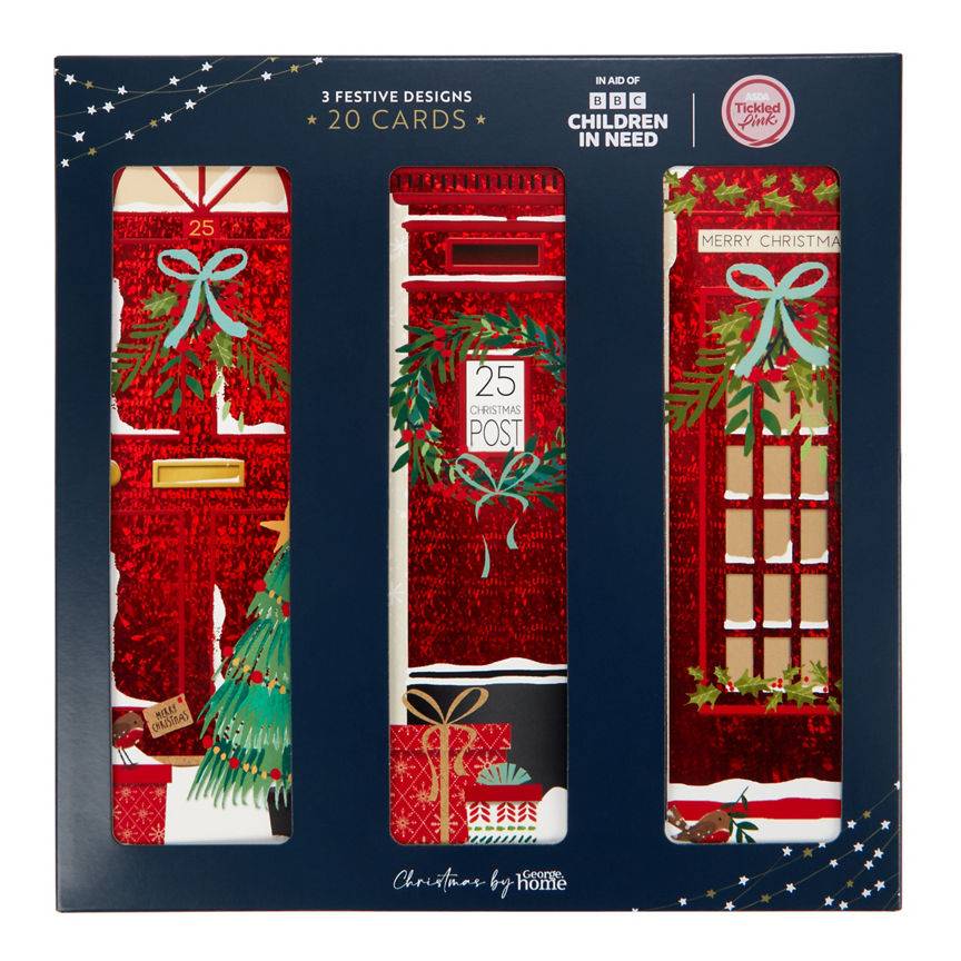 George Home Postbox Christmas Cards (20 pack)