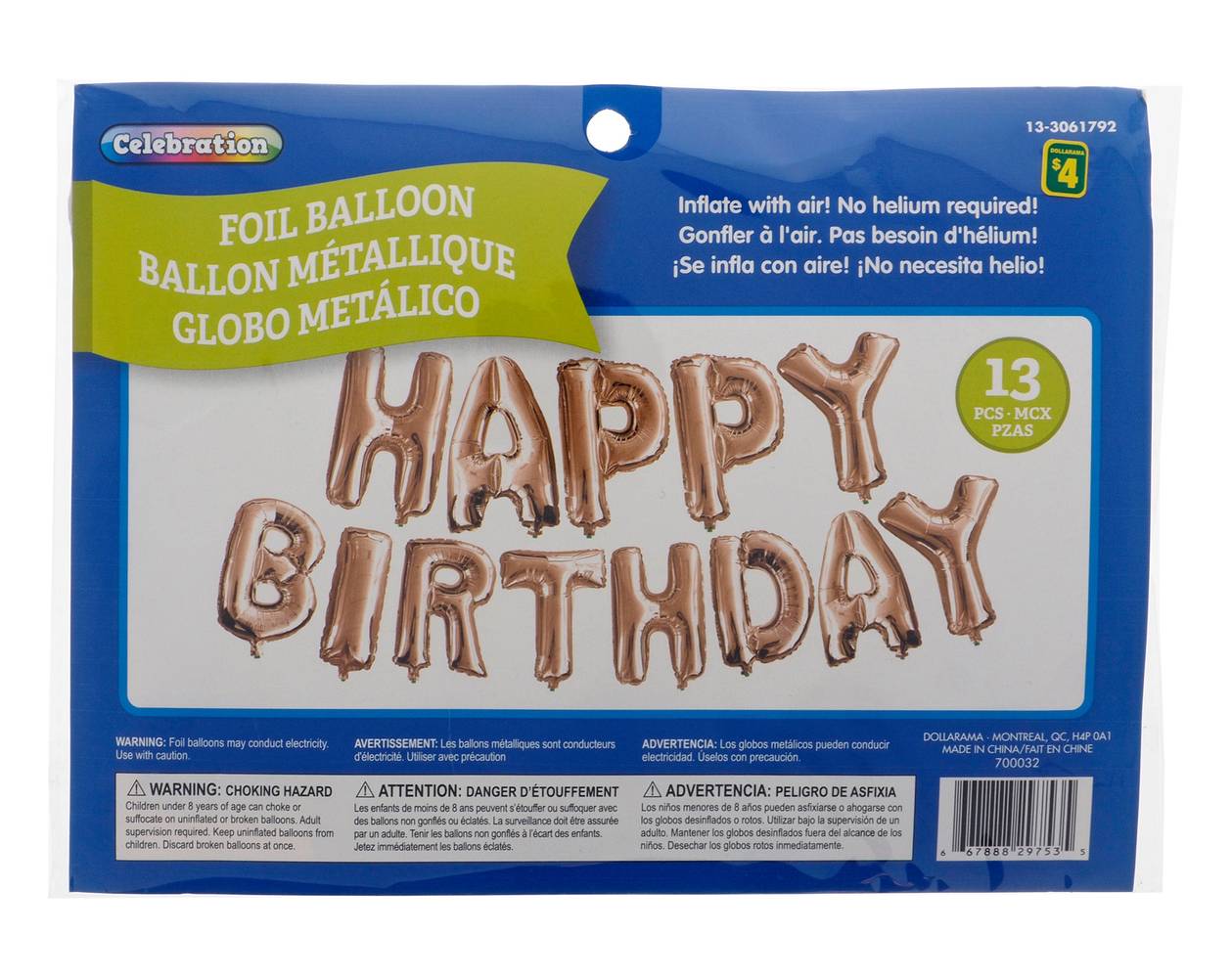 Celebration Metallic Happy Birthday Foil Balloons (13 ct)