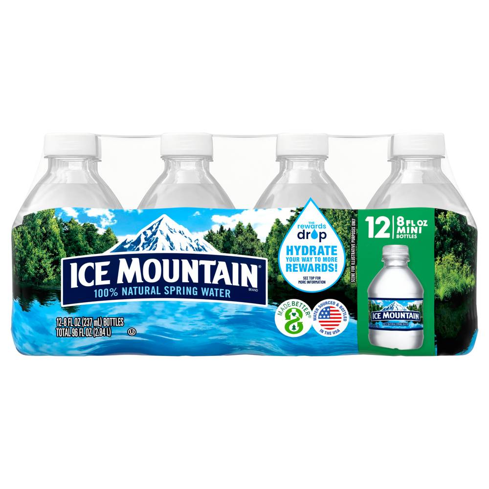 Ice Mountain Natural Spring Water Minis (12 x 8 fl oz)