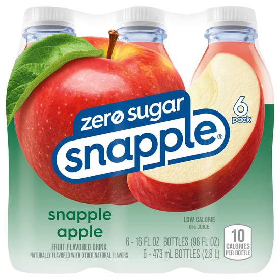 Snapple Apple Zero Sugar Flavored Juice Drink (6 ct, 16 fl oz)