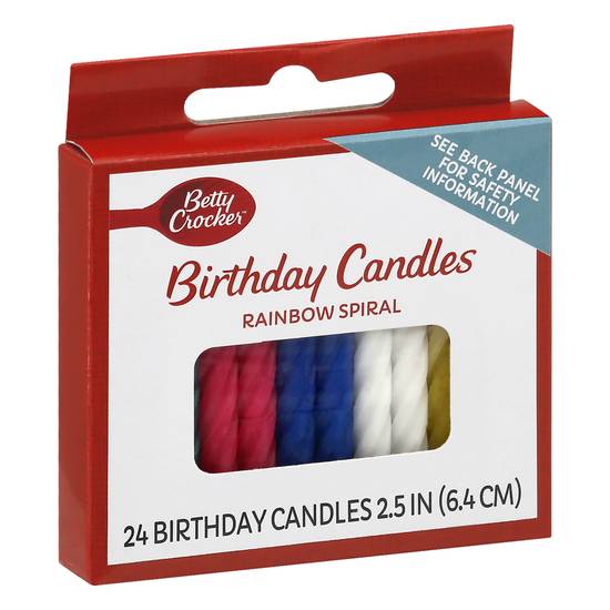 Betty Crocker Rainbow Spiral Birthday Candles (24 candles)