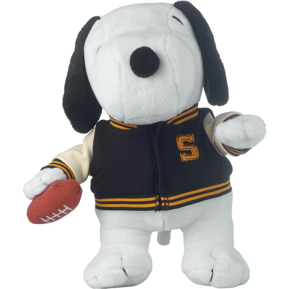Peanuts Varsity Snoopy Plush Toy, 11 in, Blue-Orange
