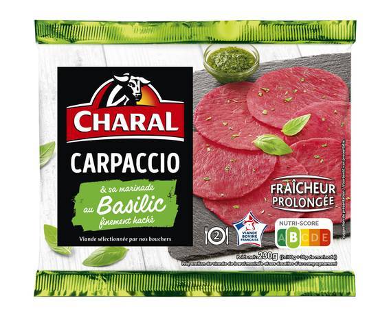 Carpaccio et sa marinade au basilic - charal - 230g (200g + 30g de marinade)